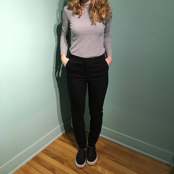 Zara classic straight leg black pants - Picture 4 of 5